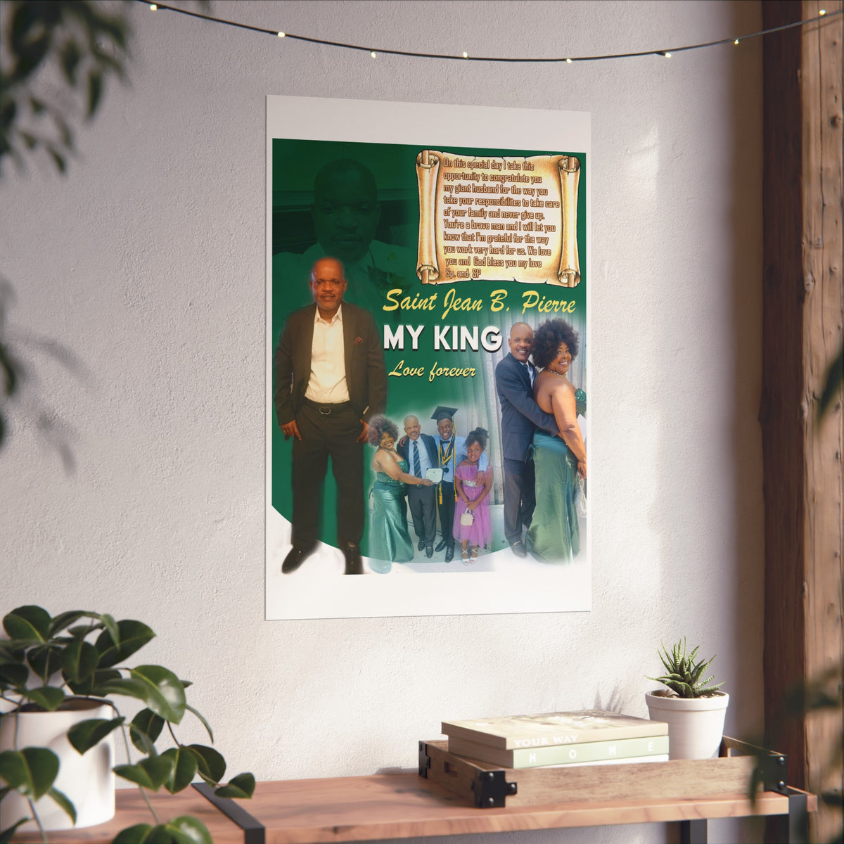 My King Fine Art Poster, Memorial Wall Art, Personalized Tribute Print, Family Legacy Decor, Sentimental Gift