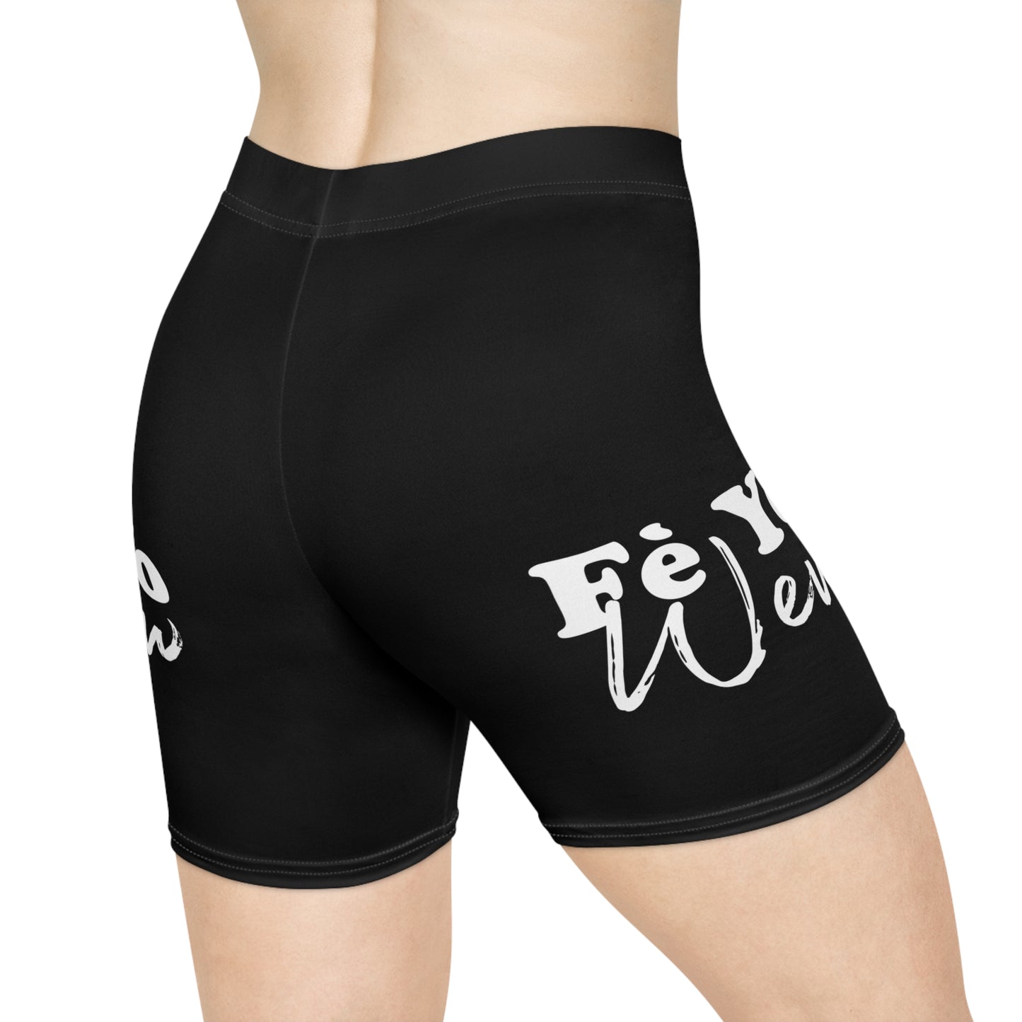 Fe yo wew black Stylish Women's Biker Shorts, Trendy Workout Gear, Athleisure, Fitness Shorts, Casual Summer Wear, Gift for Active Women