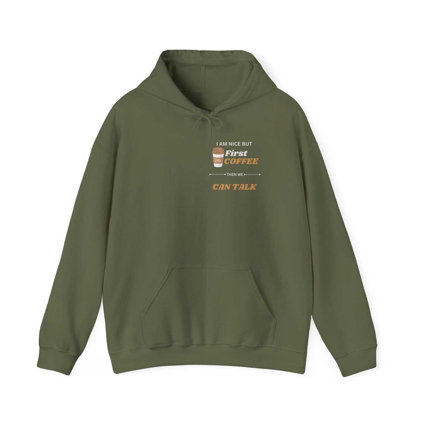 First Coffee Unisex Heavy Blend™ Hooded Sweatshirt - Perfect Gift for Coffee Lovers