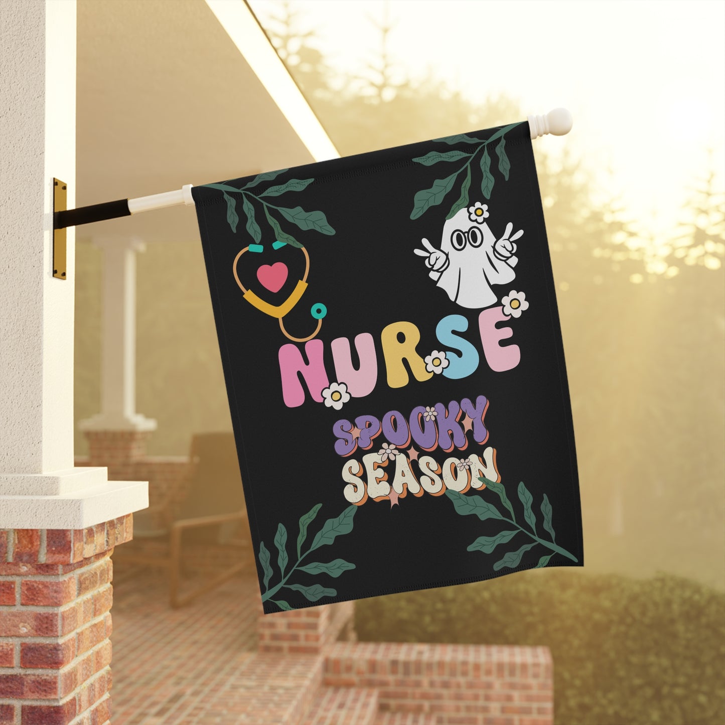 Halloween Nurse spooky season Garden & House Banner