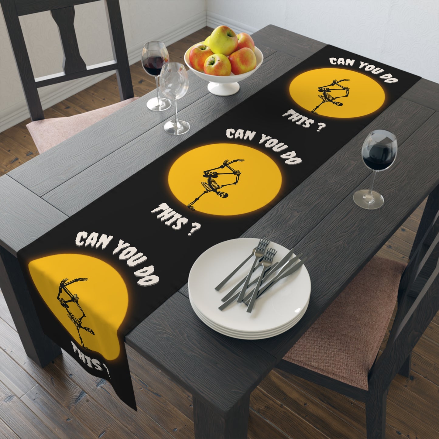 Halloween skeleton, Table Runner (Cotton, Poly)
