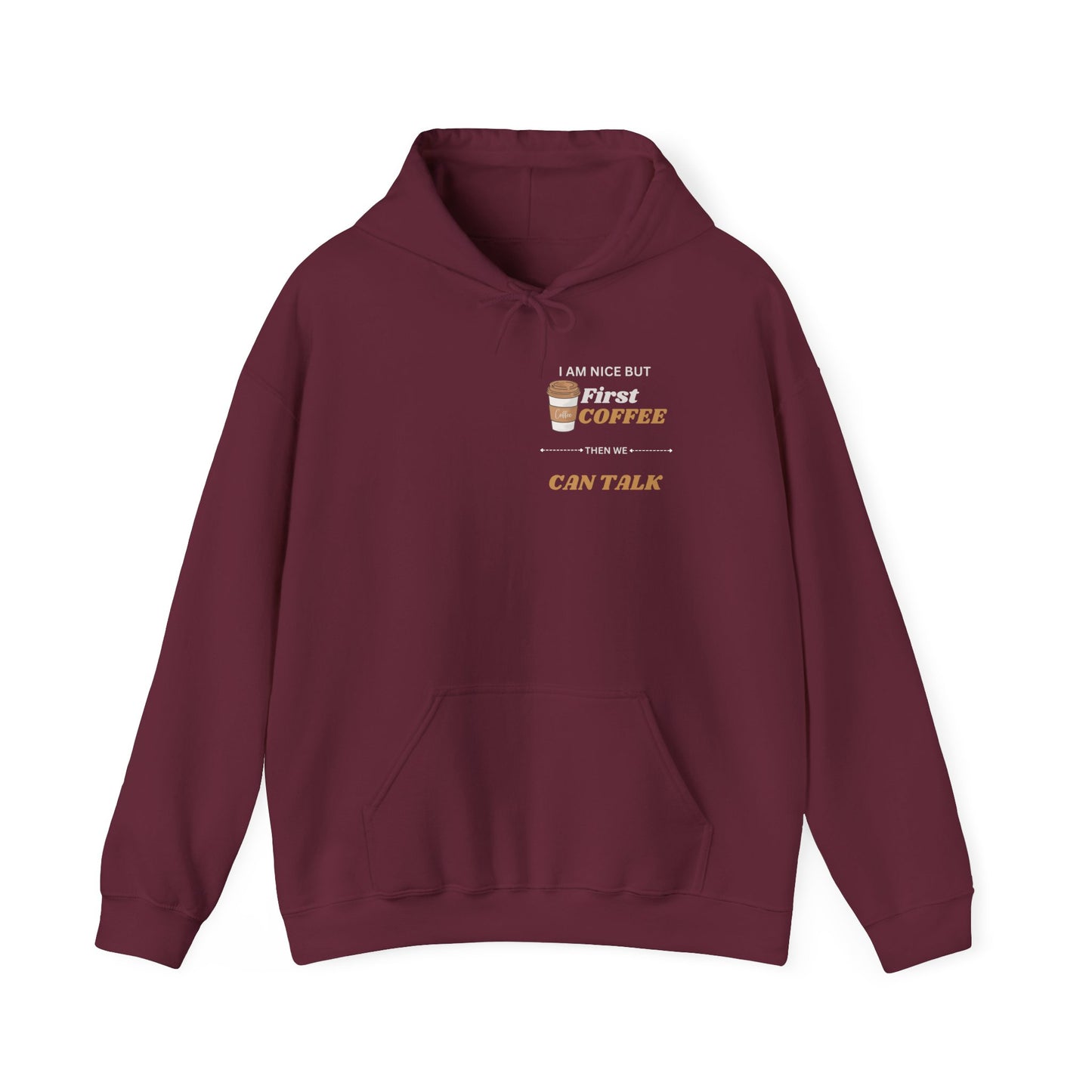 First Coffee Unisex Heavy Blend™ Hooded Sweatshirt - Perfect Gift for Coffee Lovers