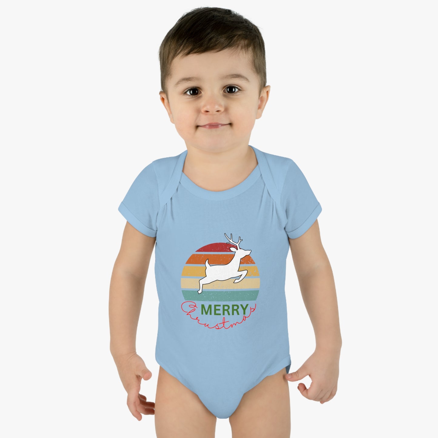 Merry Christmas. Infant Baby Rib Bodysuit