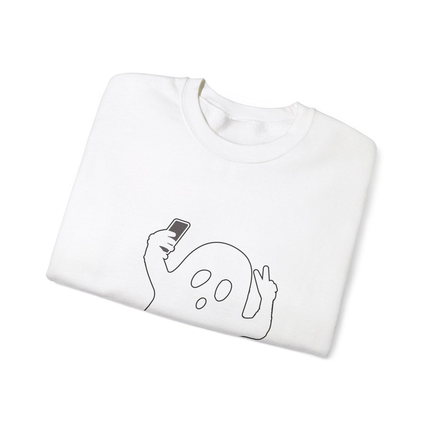 Halloween Ghost selfie Unisex Heavy Blend™ Crewneck Sweatshirt