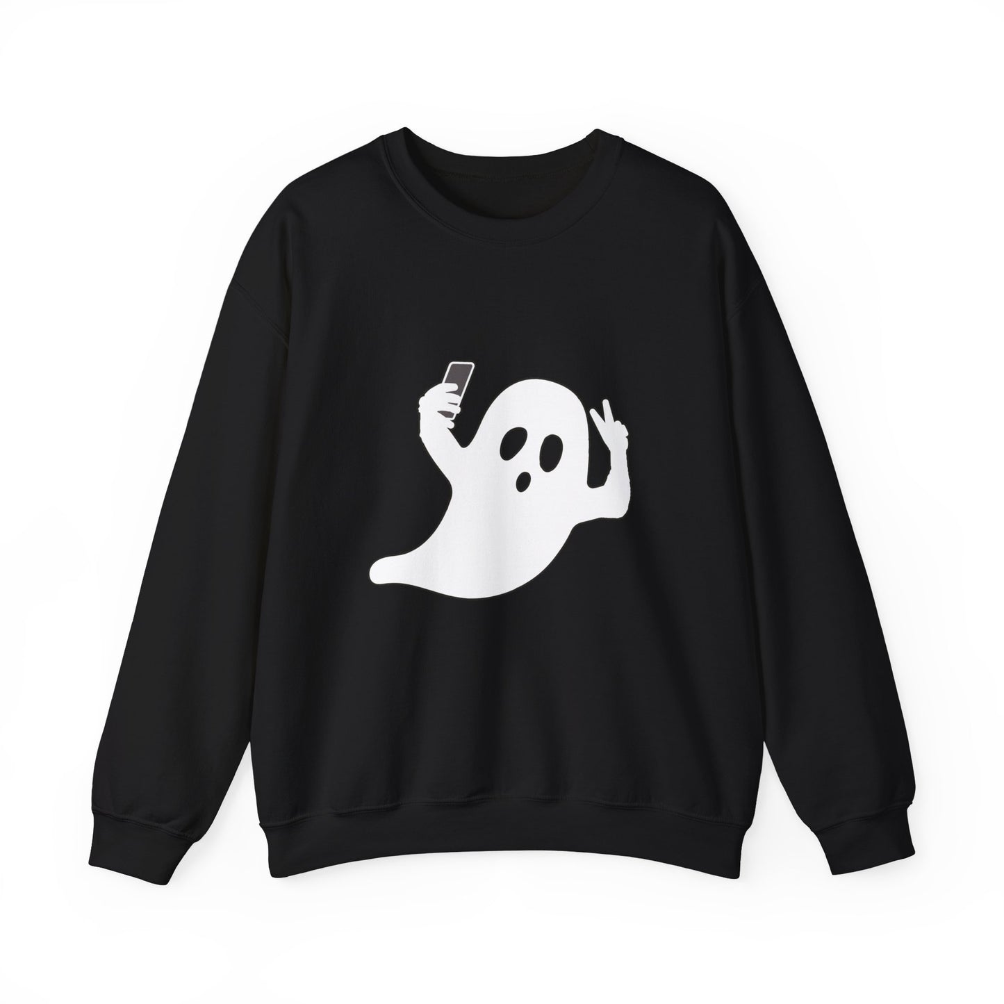 Halloween Ghost selfie Unisex Heavy Blend™ Crewneck Sweatshirt