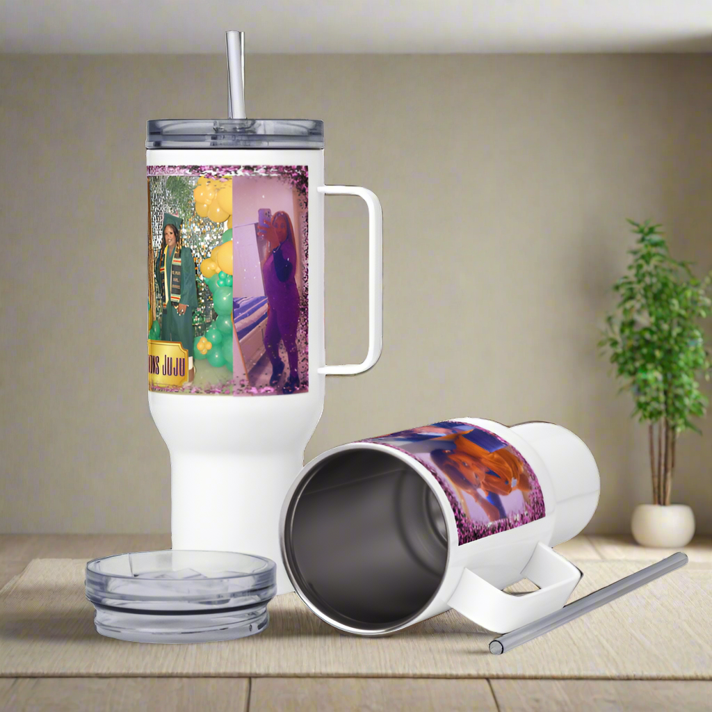 Congratulations JuJu Travel mug with a handle