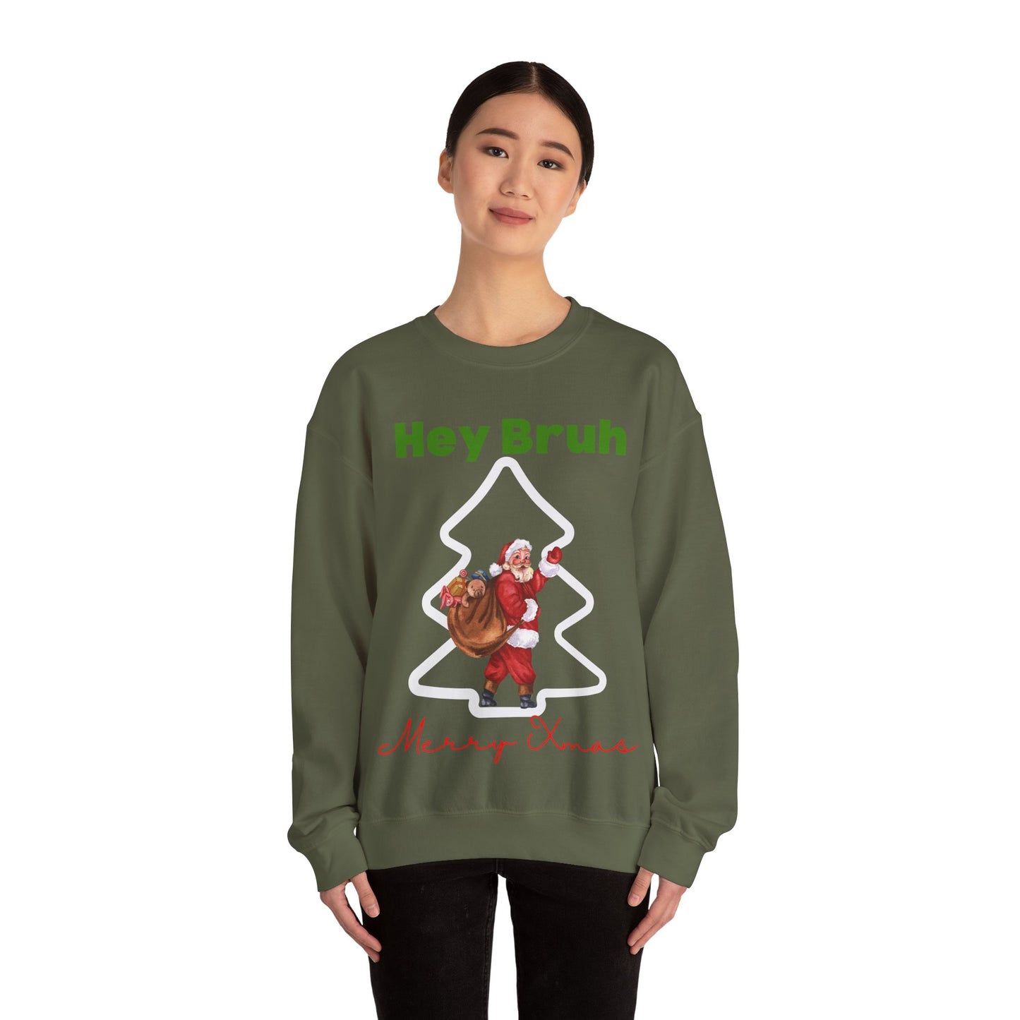 Hey bruh Merry Christmas. Crewneck Sweatshirt