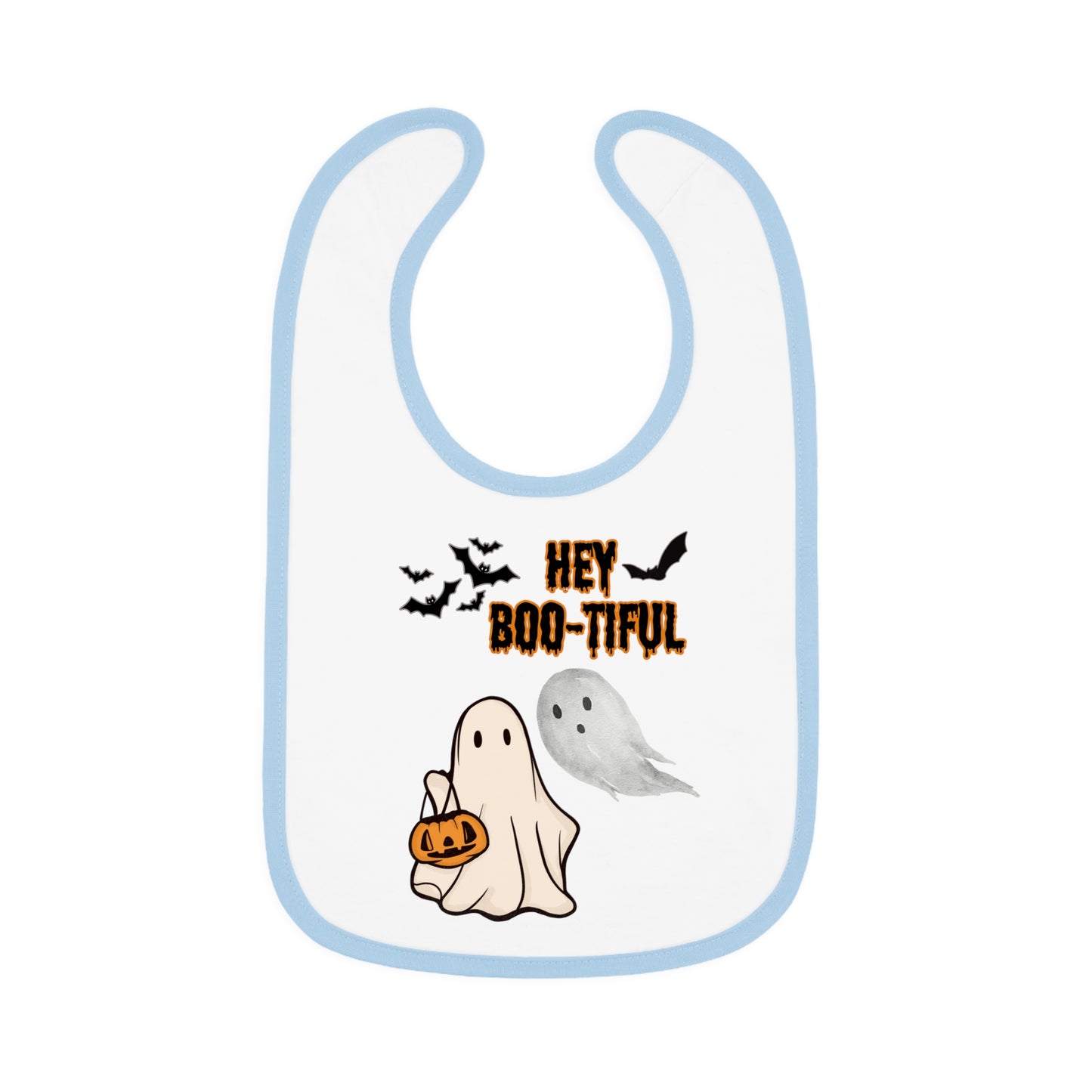 Hey Bootiful, Baby Contrast Trim Jersey Bib