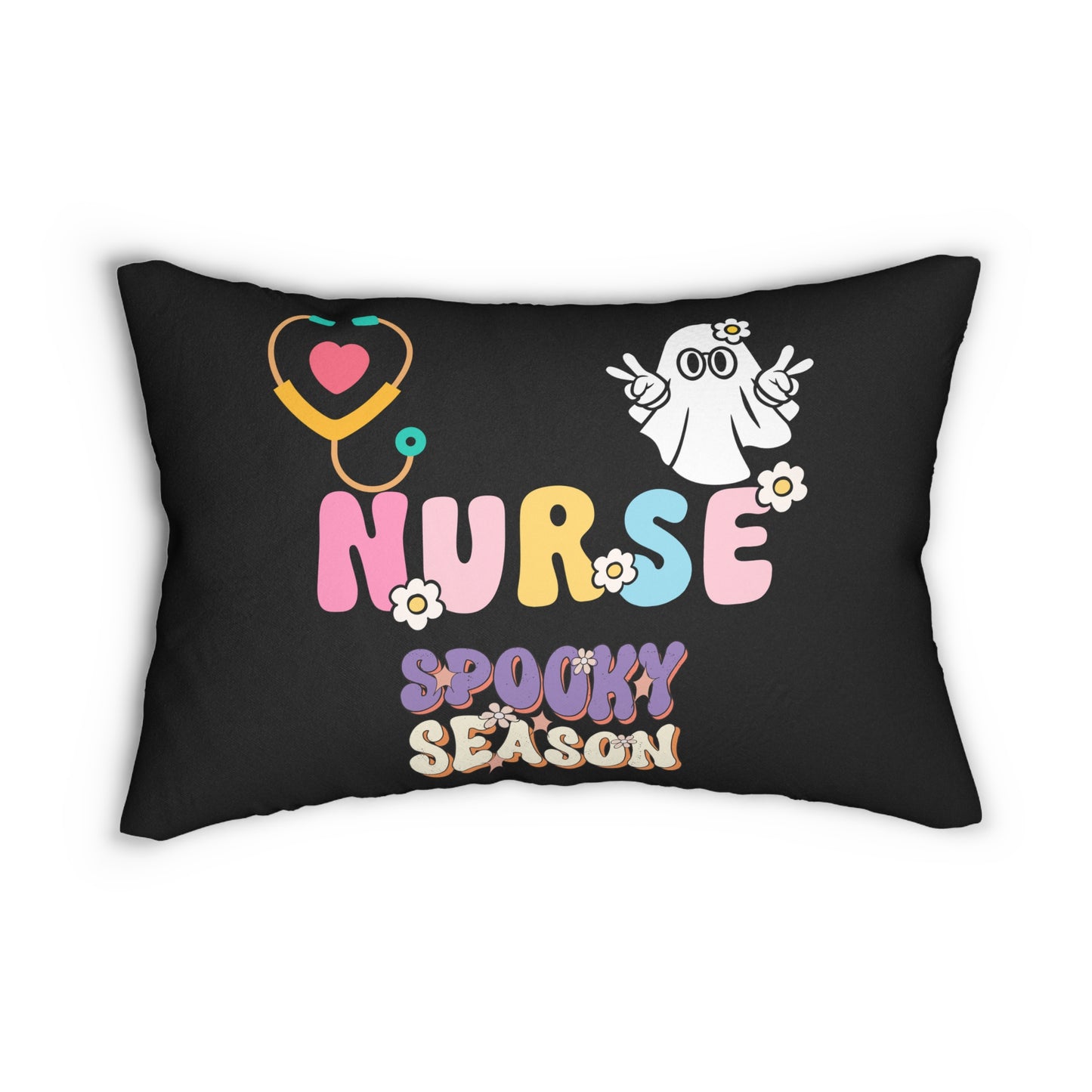 Halloween Nurse spooky season. Spun Polyester Lumbar Pillow