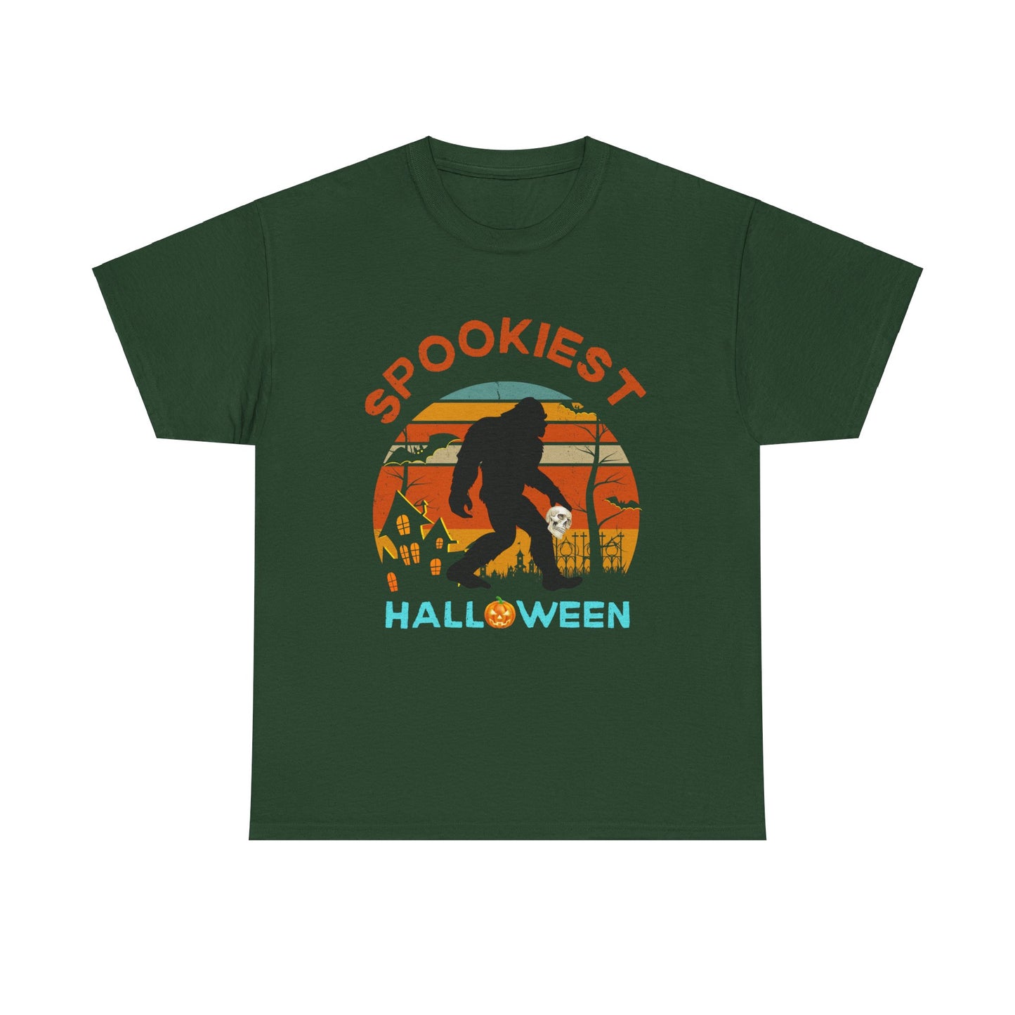 Halloween shirt with big foot carrying skull