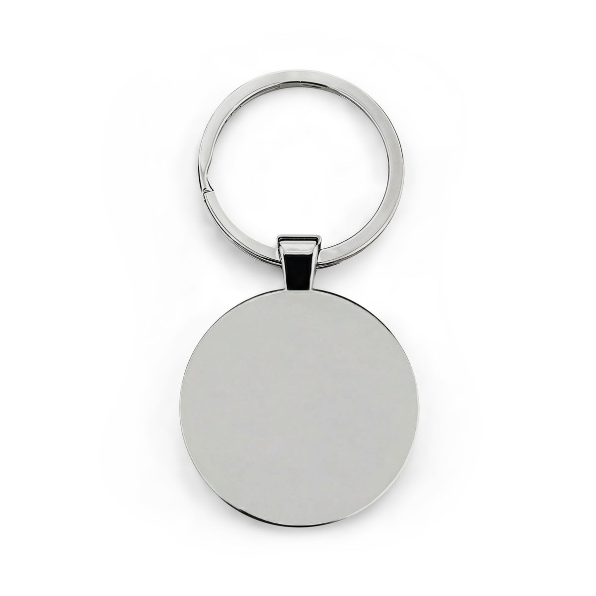 Titus Personalized Round Stainless Steel Keychain — Custom Photo & Name Keyring