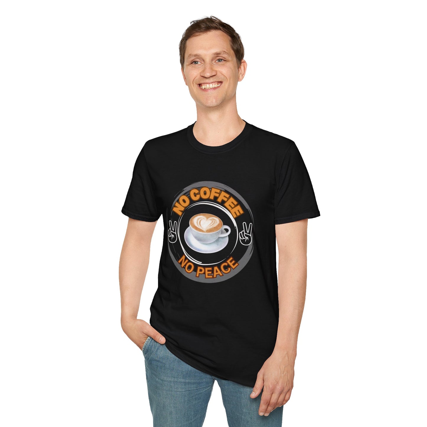 No Coffe No peace Unisex Softstyle T-Shirt