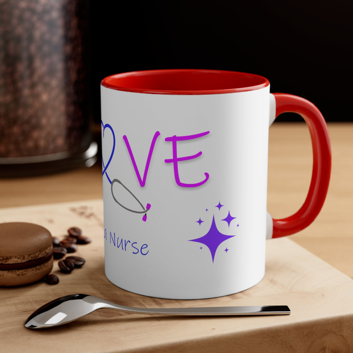 love being a nurse Accent Coffee Mug, 11oz