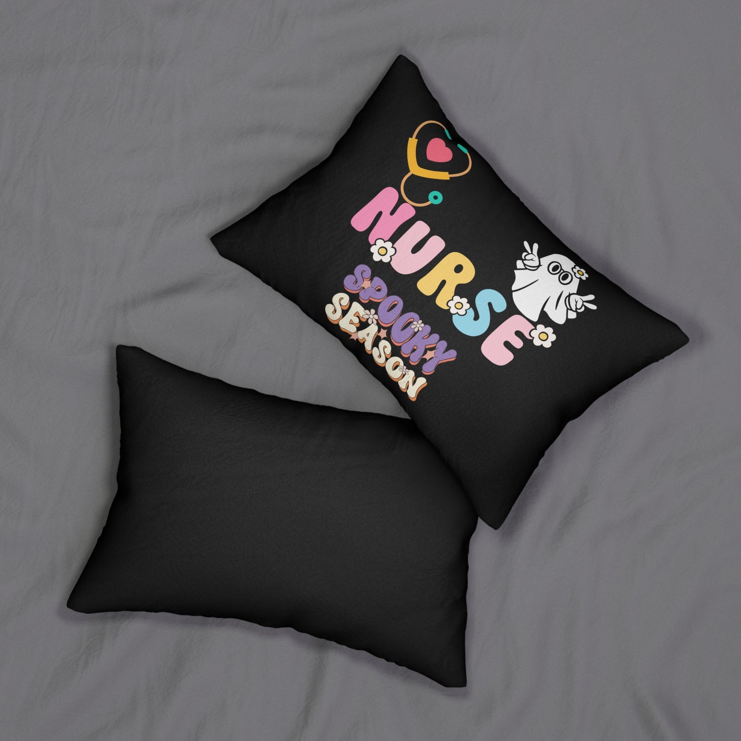 Halloween Nurse spooky season. Spun Polyester Lumbar Pillow