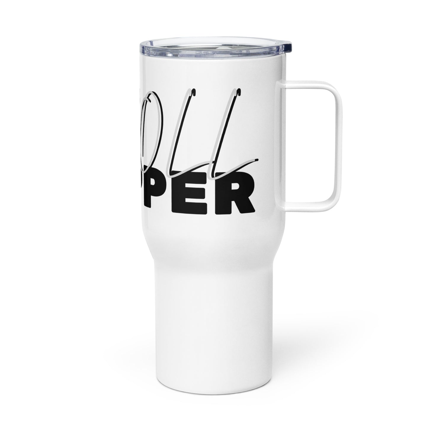 Scroll stopper heart Travel mug with a handle
