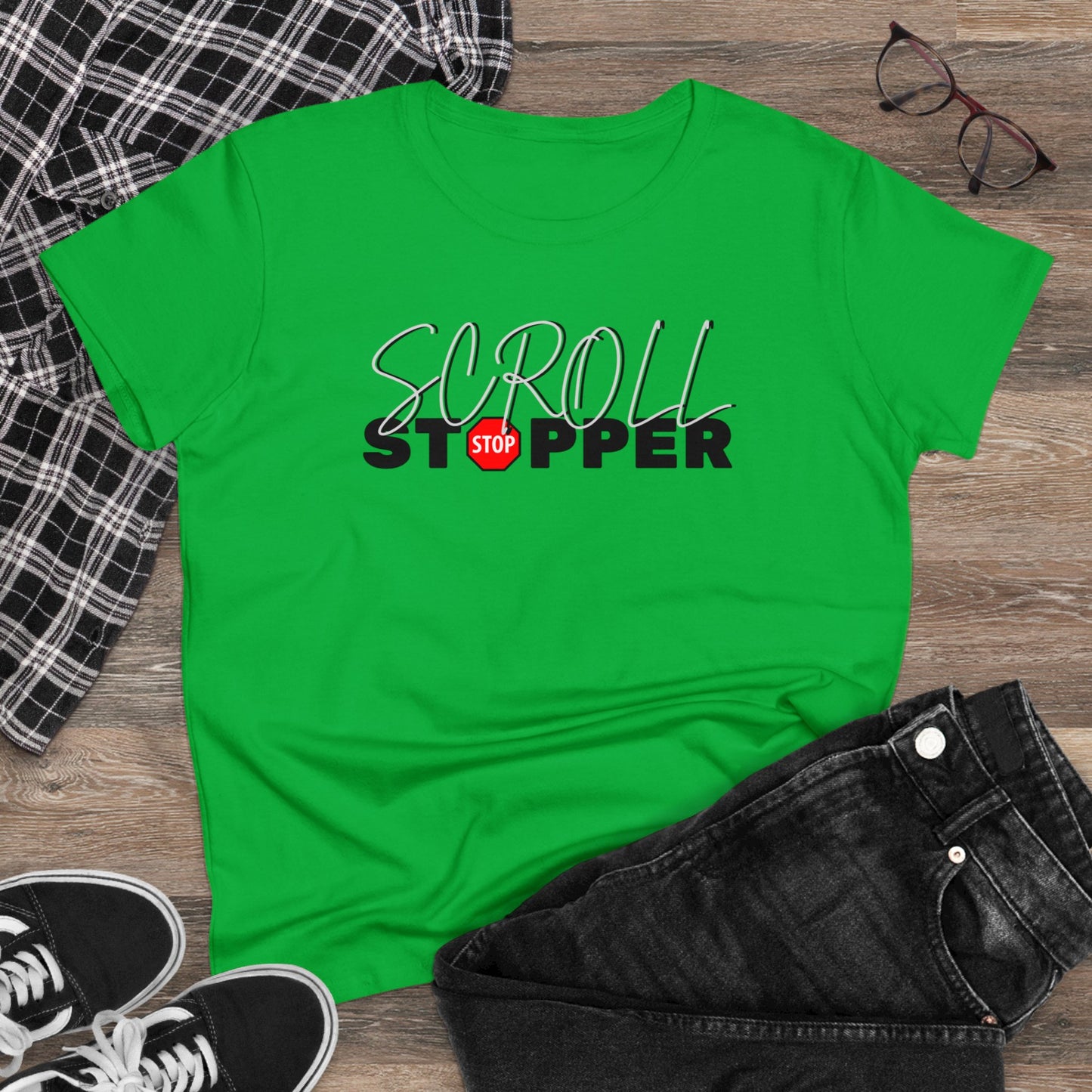 Copy of Scroll stopper cute Women's Midweight Cotton Tee