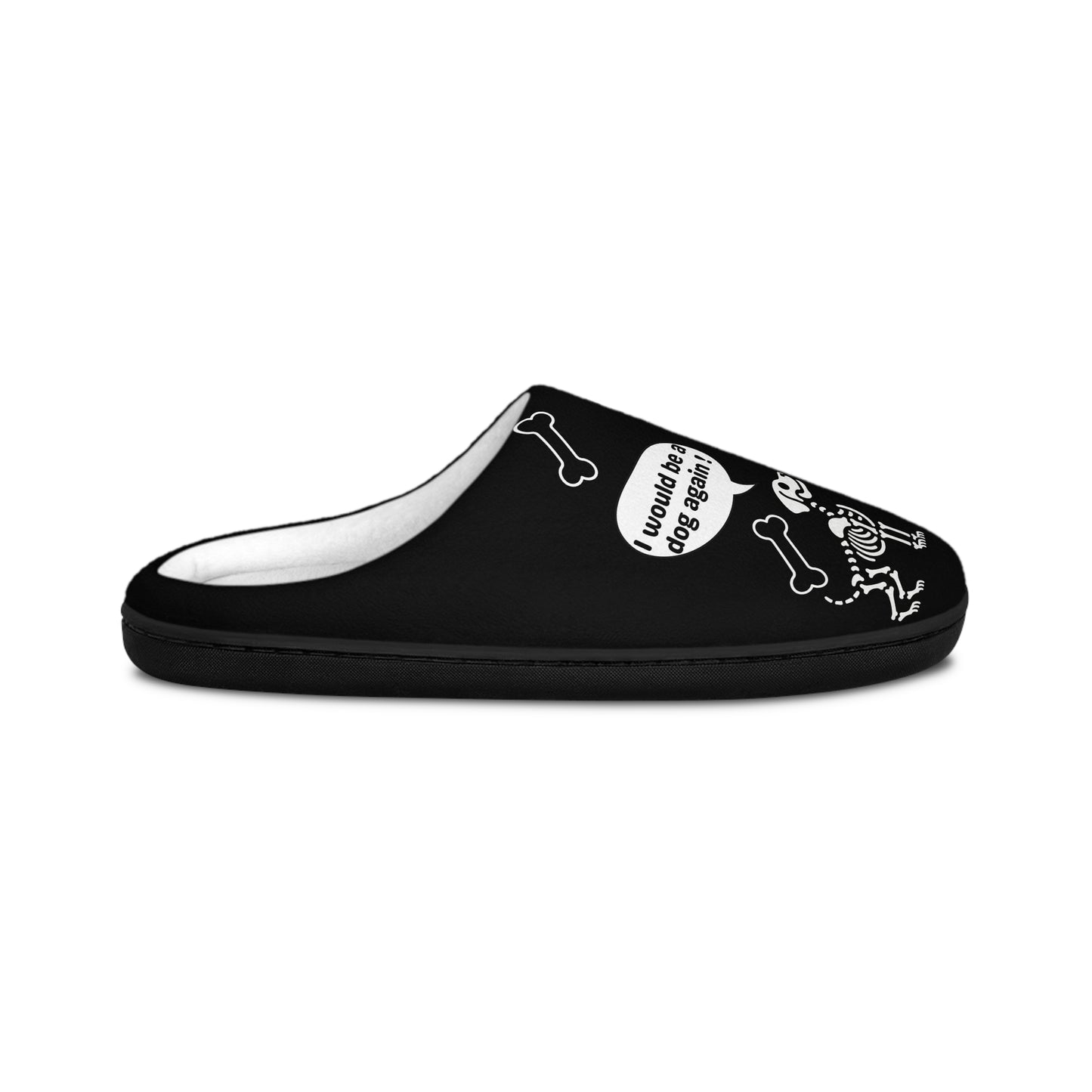 Halloween Dog skeleton Men's Indoor Slippers