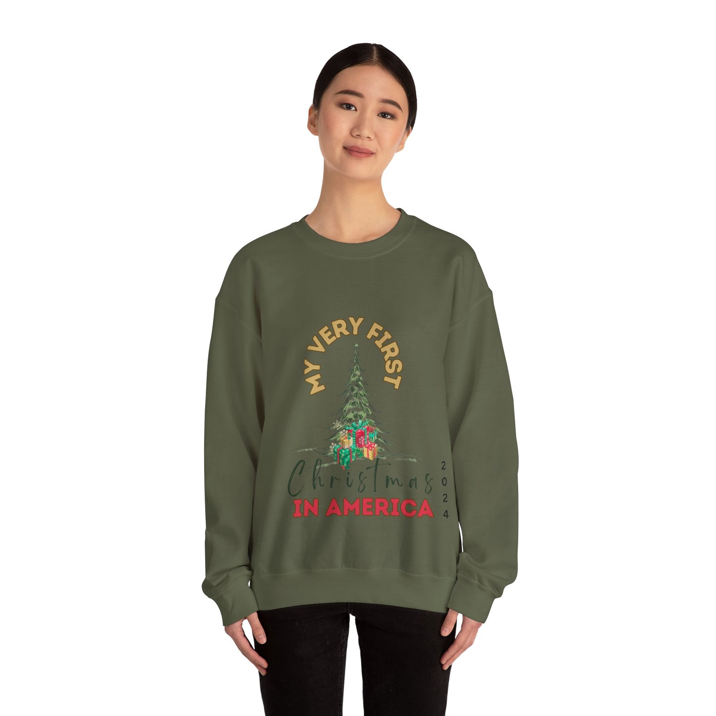 My first Christmas in America.   Crewneck Sweatshirt