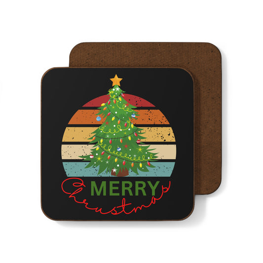 Merry Christmas, Hardboard Back Coaster