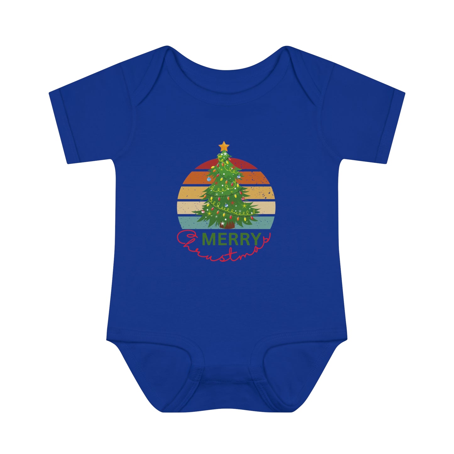 Merry Christmas, Infant Baby Rib Bodysuit