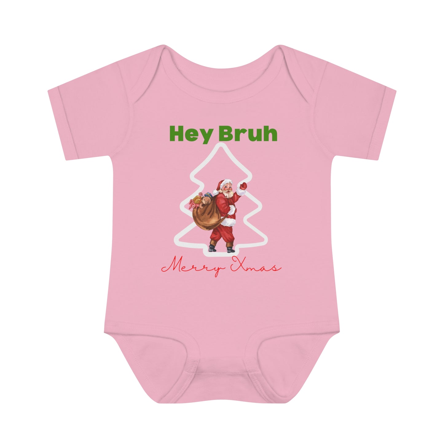 Hey Bruh Merry Christmas. Infant Baby Rib Bodysuit