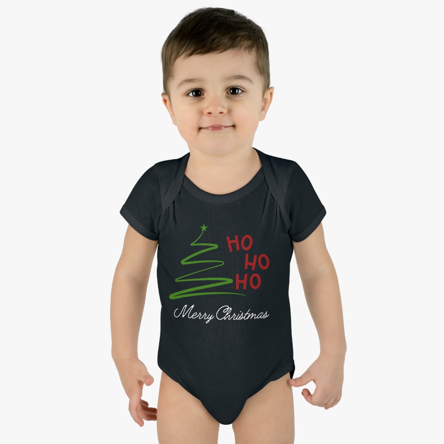 Ho ho ho, Merry Christmas. Infant Baby Rib Bodysuit