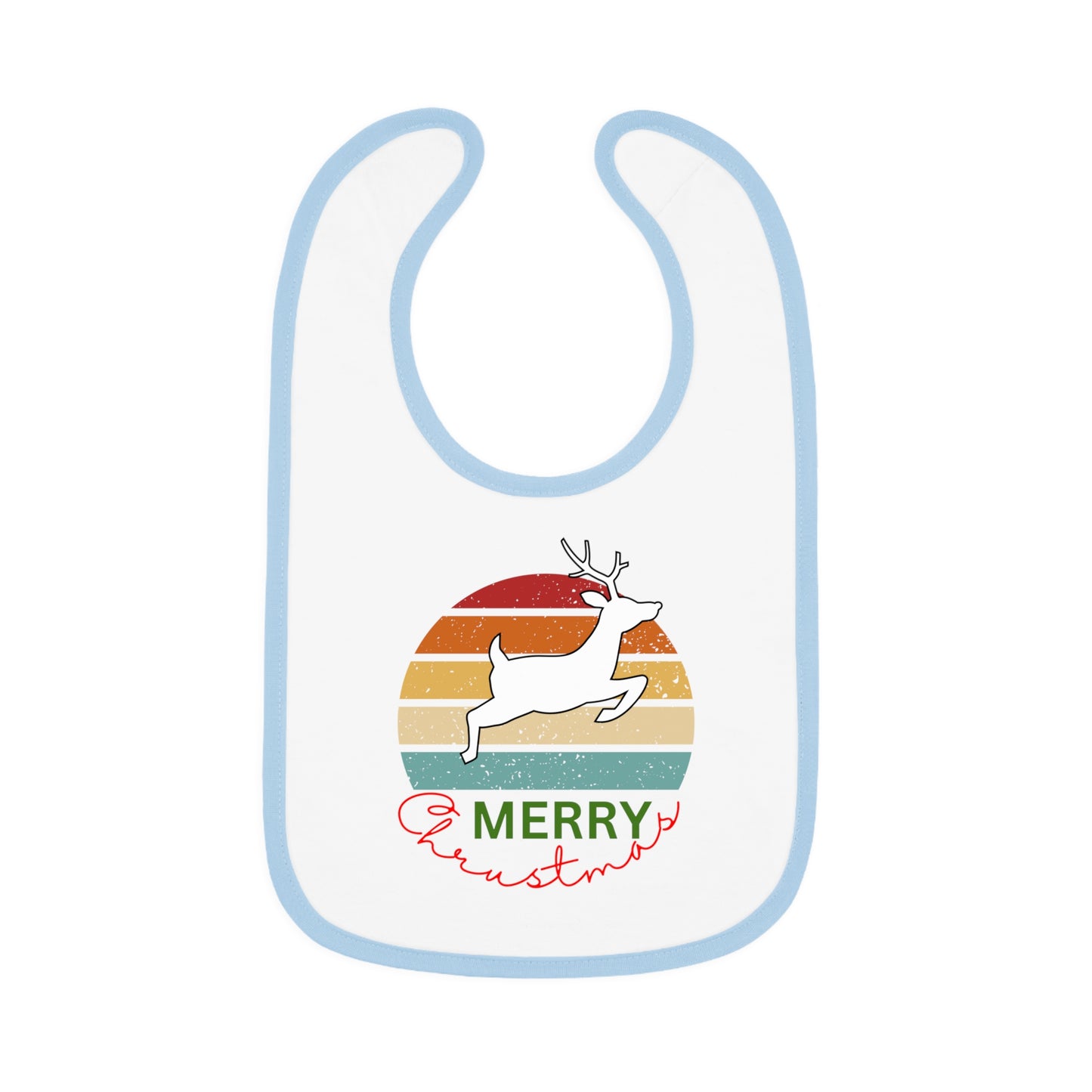 Merry Christmas, Baby Contrast Trim Jersey Bib