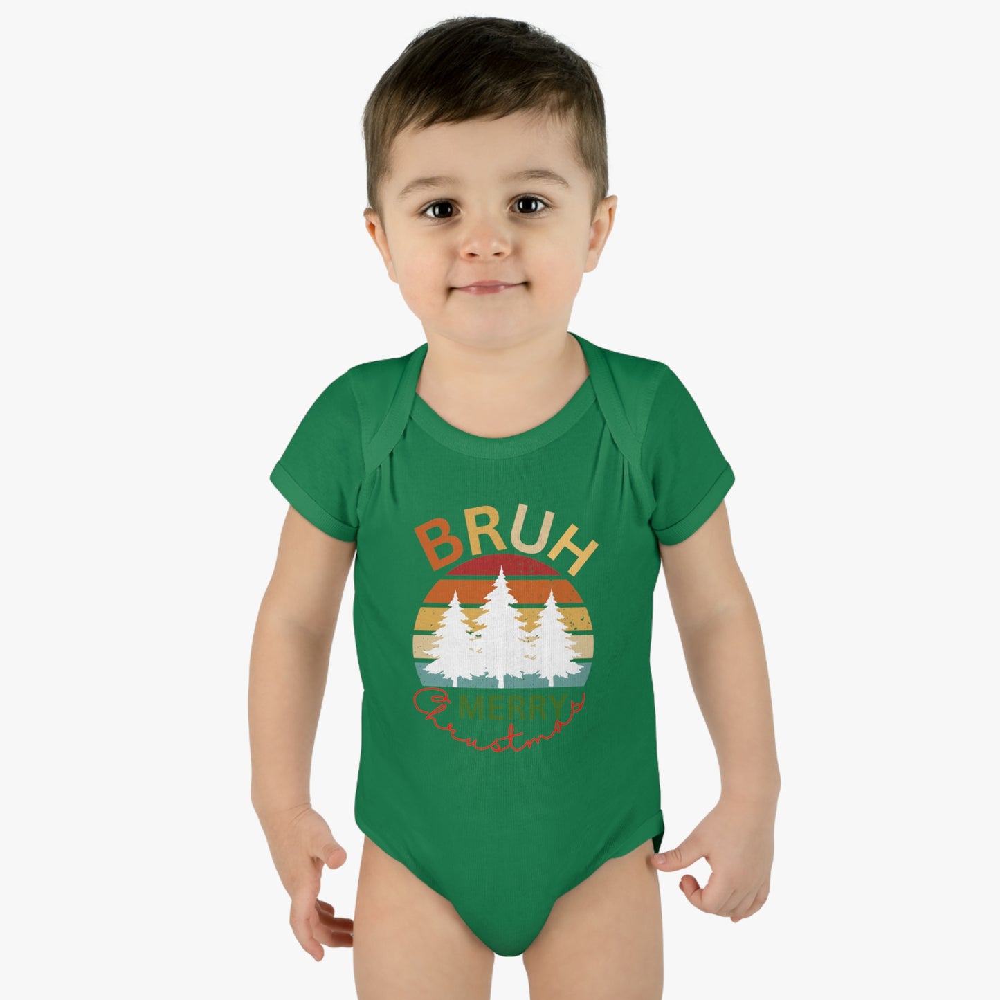 Bruh Merry Christmas. Infant Baby Rib Bodysuit