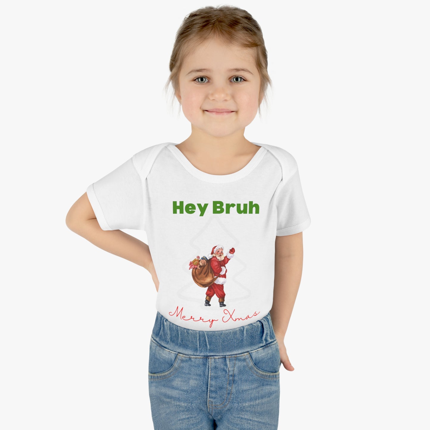 Hey Bruh Merry Christmas. Infant Baby Rib Bodysuit