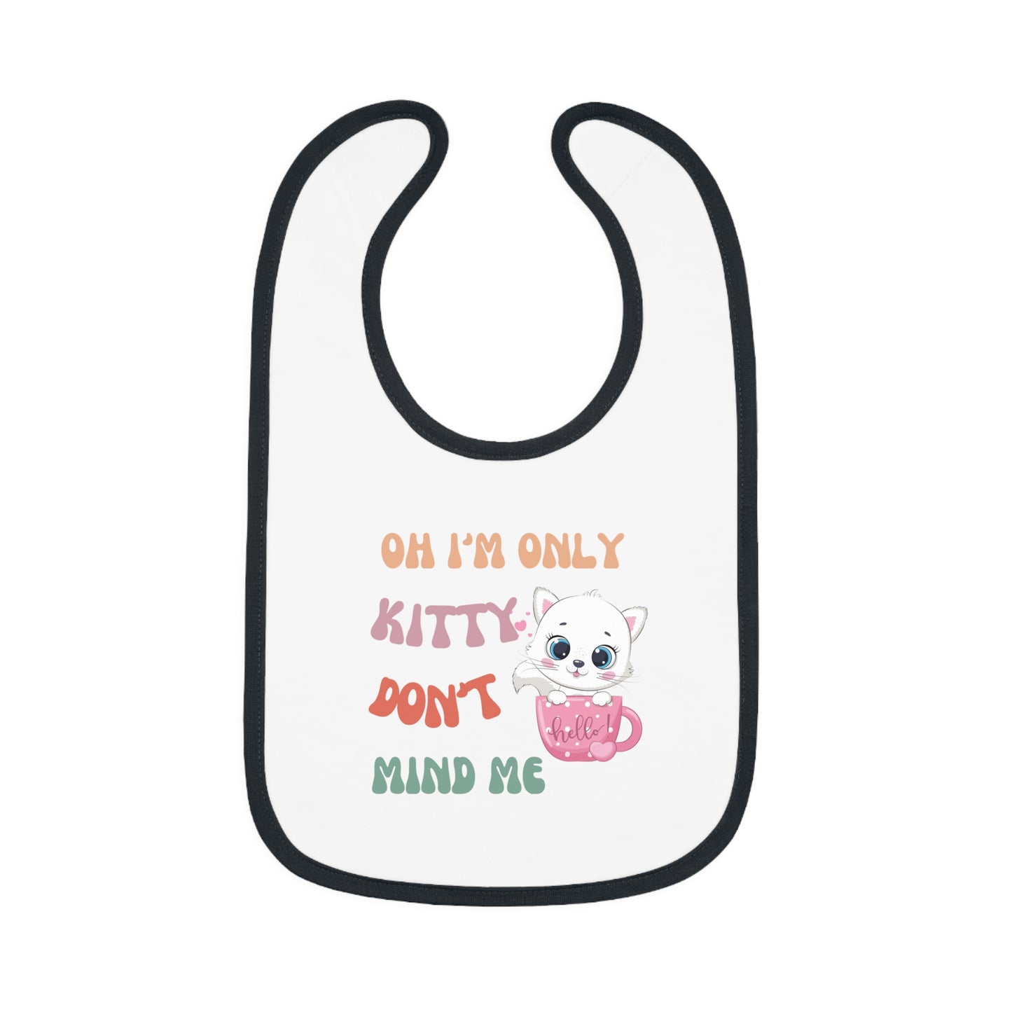 I'm only kitty, Baby Contrast Trim Jersey Bib