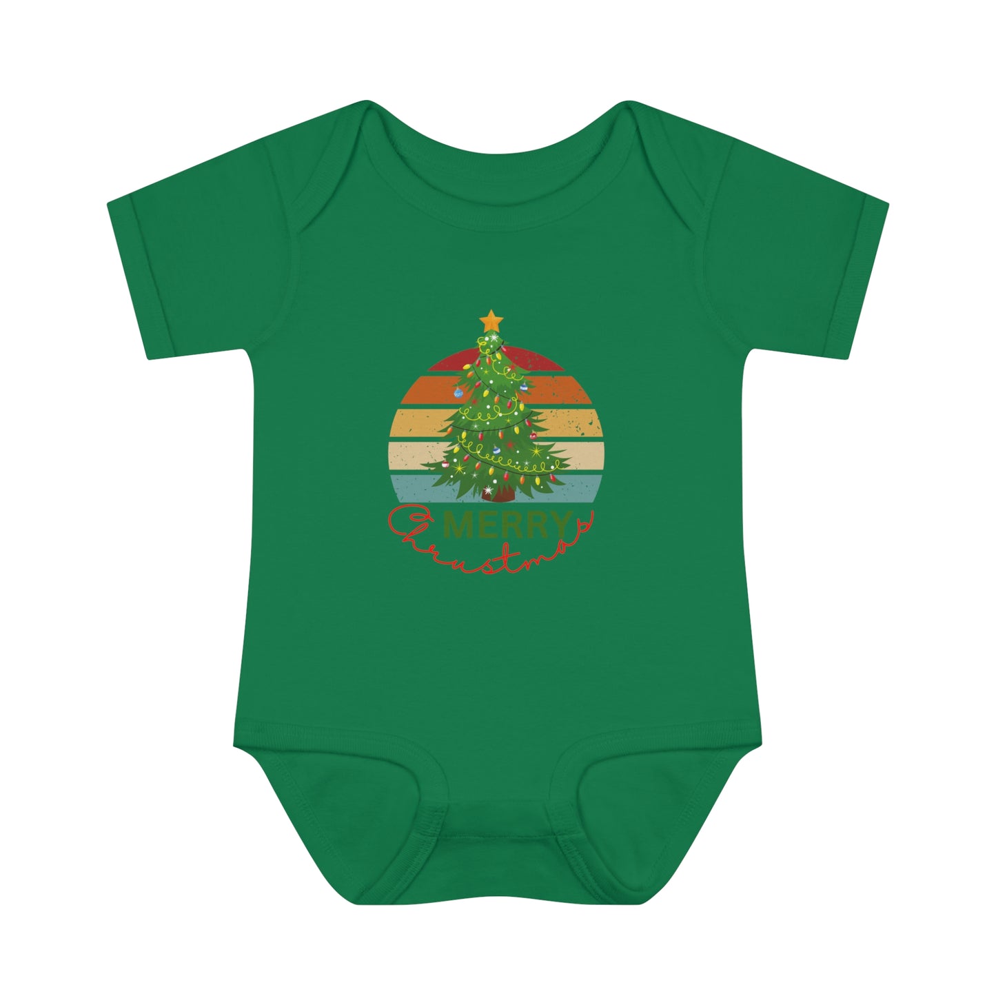 Merry Christmas, Infant Baby Rib Bodysuit