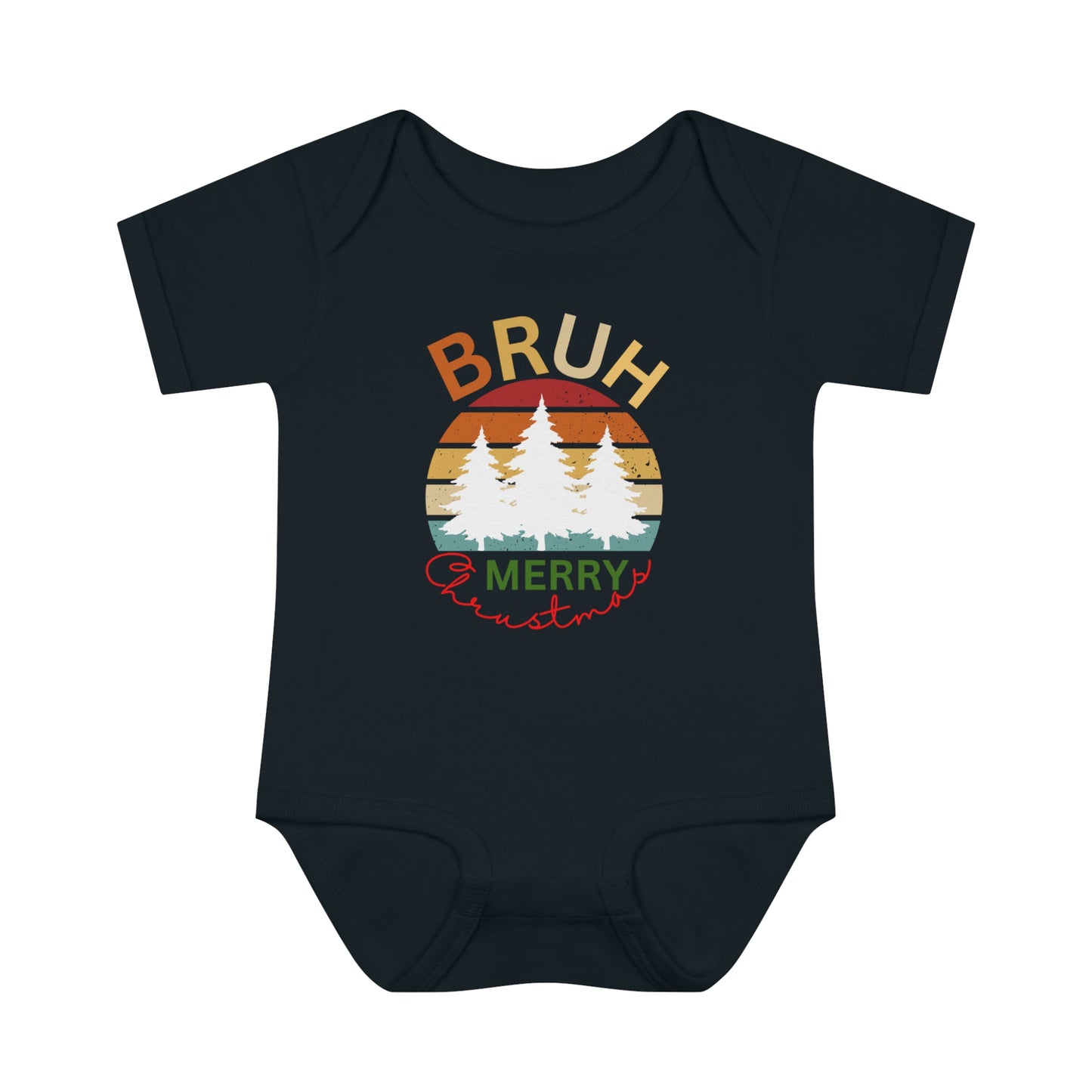 Bruh Merry Christmas. Infant Baby Rib Bodysuit