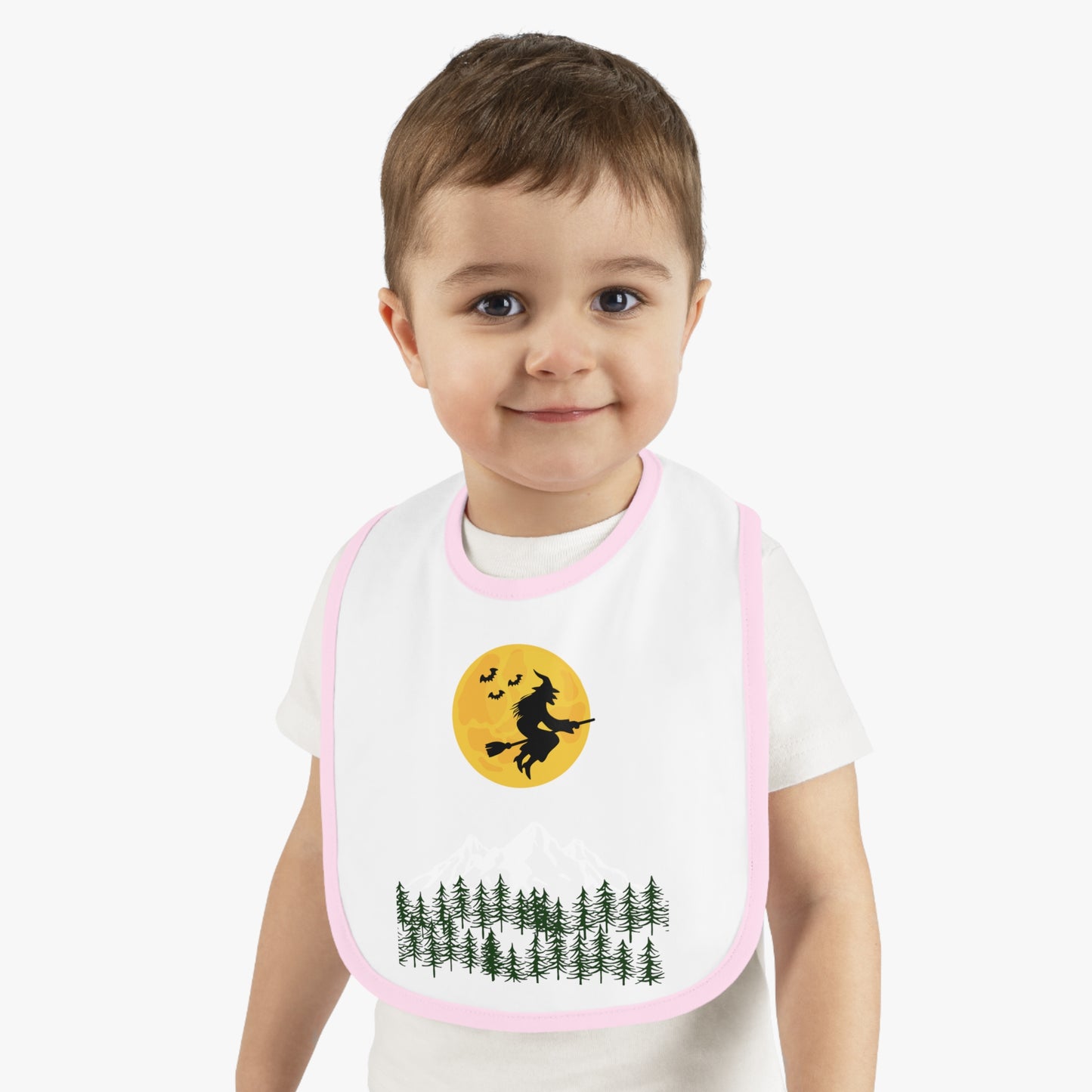 Happy Halloween, Baby Contrast Trim Jersey Bib