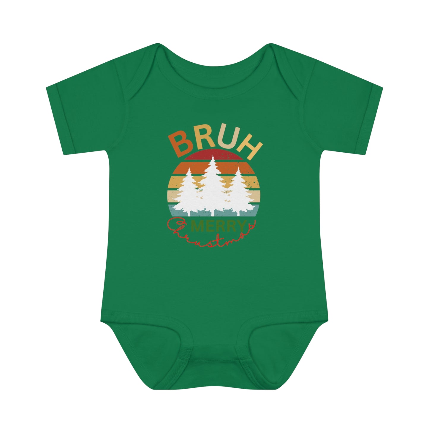 Bruh Merry Christmas. Infant Baby Rib Bodysuit