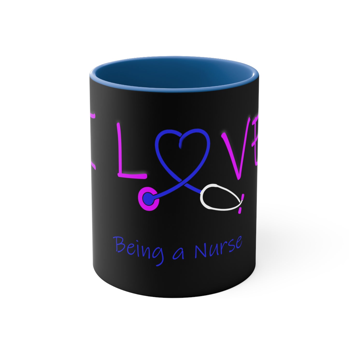 love being a nurse Accent Coffee Mug, 11oz