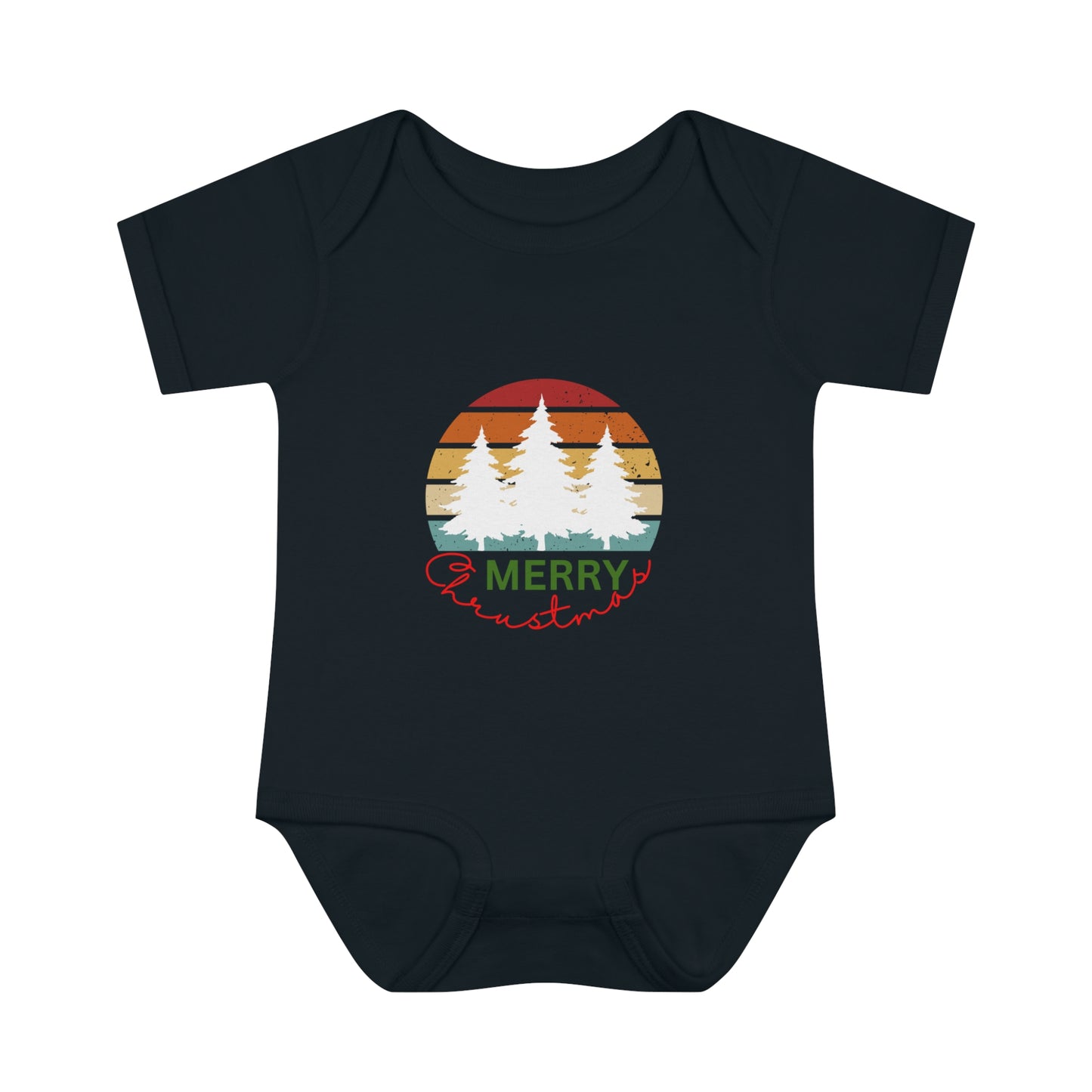 Merry Christmas. Infant Baby Rib Bodysuit