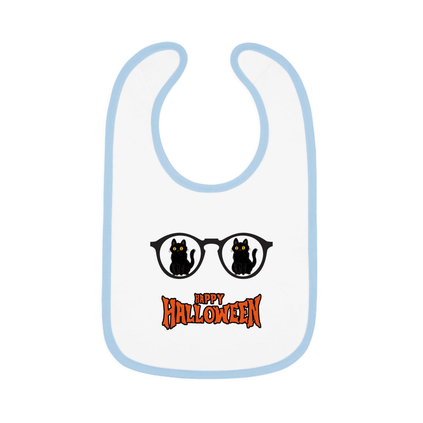 Happy Halloween, Baby Contrast Trim Jersey Bib