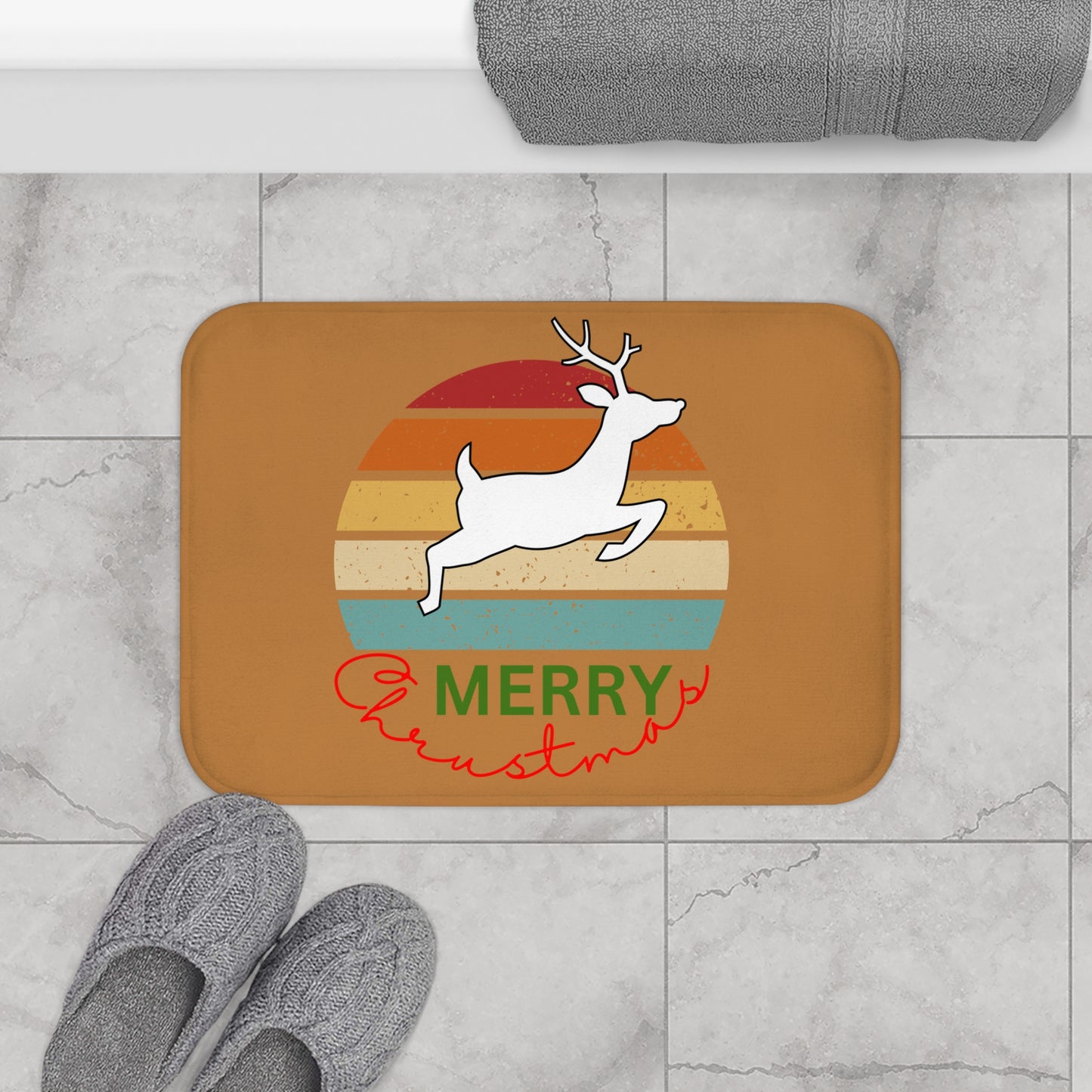 Deer Run Merry Christmas, Bath Mat