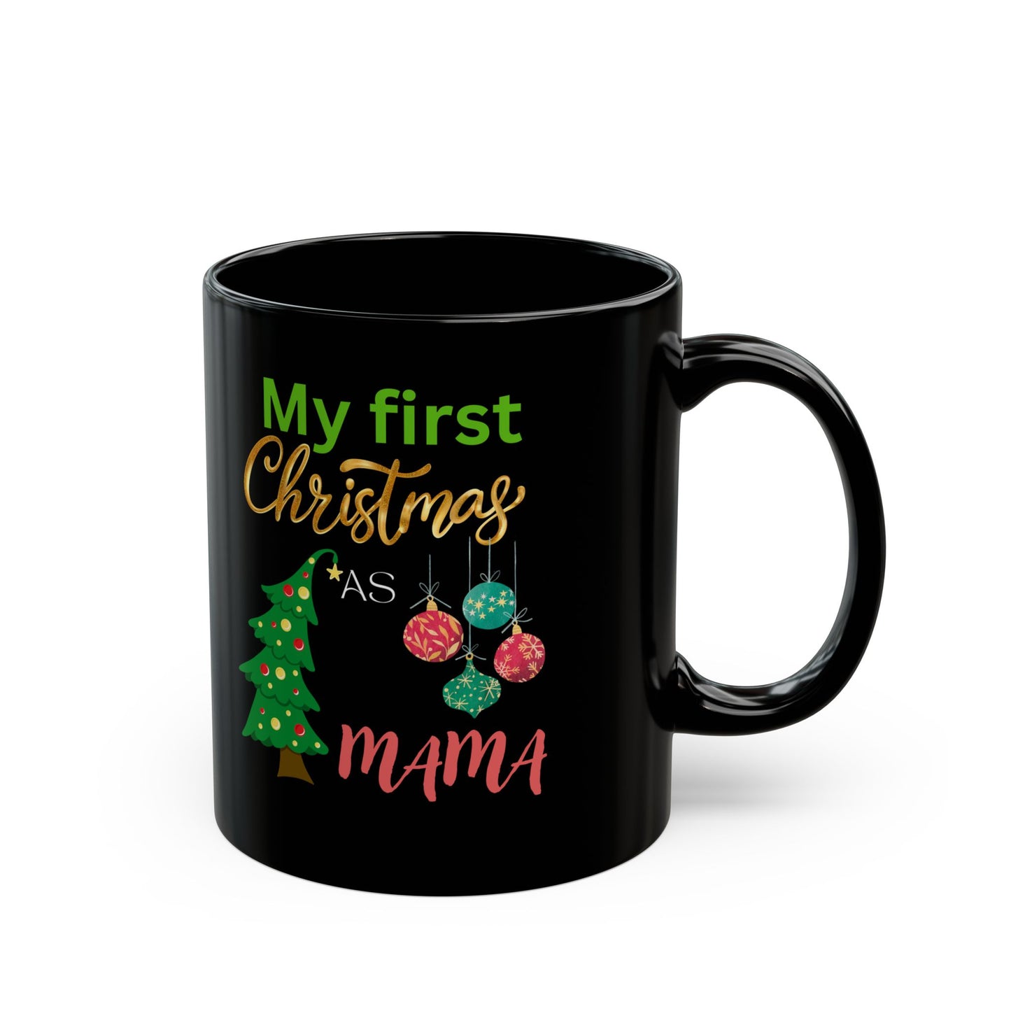 My first Christmas as wife, Black Mug (11oz, 15oz)