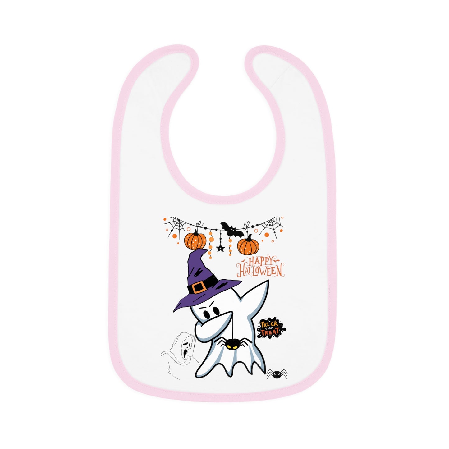 Ghost Dabbing, Baby Contrast Trim Jersey Bib