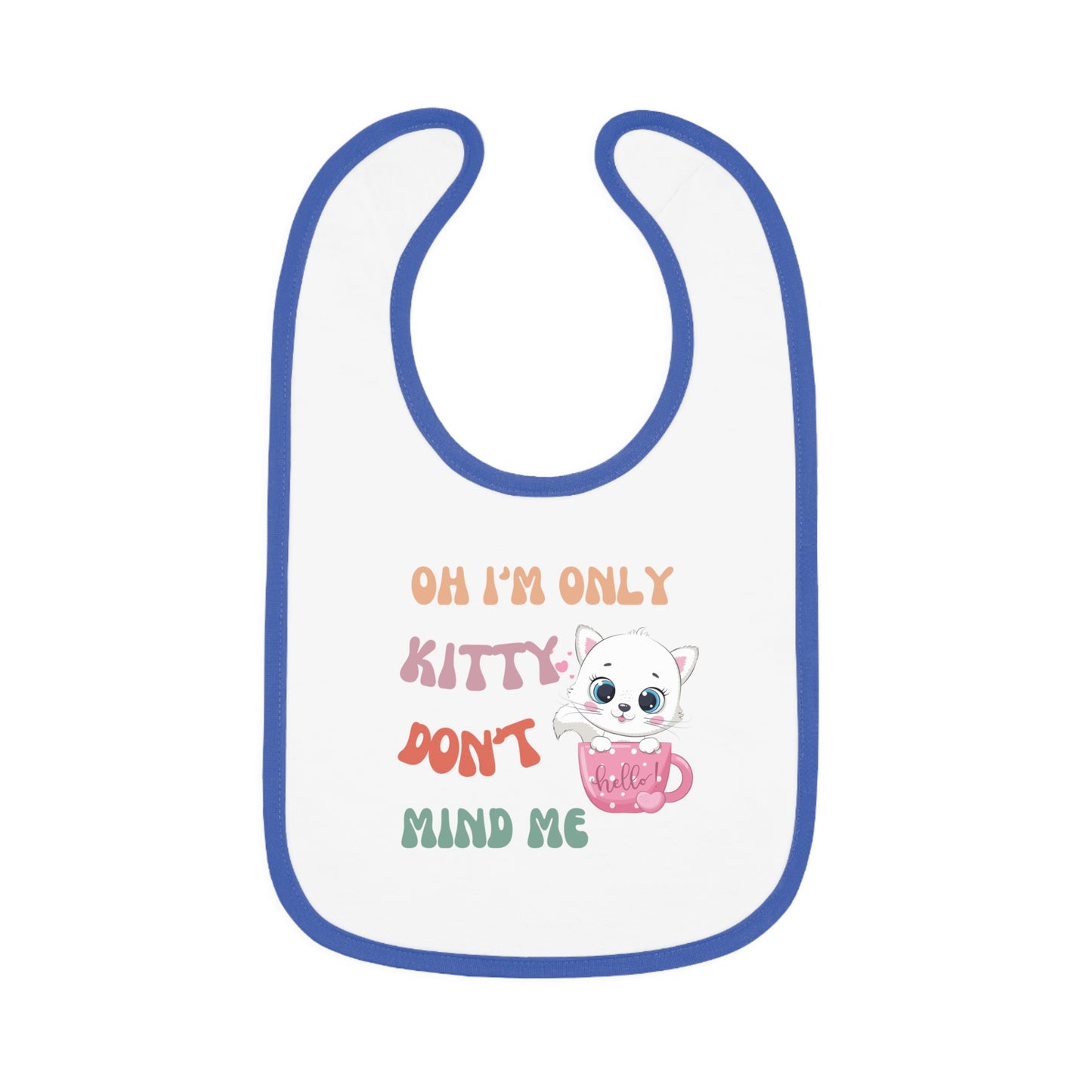 I'm only kitty, Baby Contrast Trim Jersey Bib