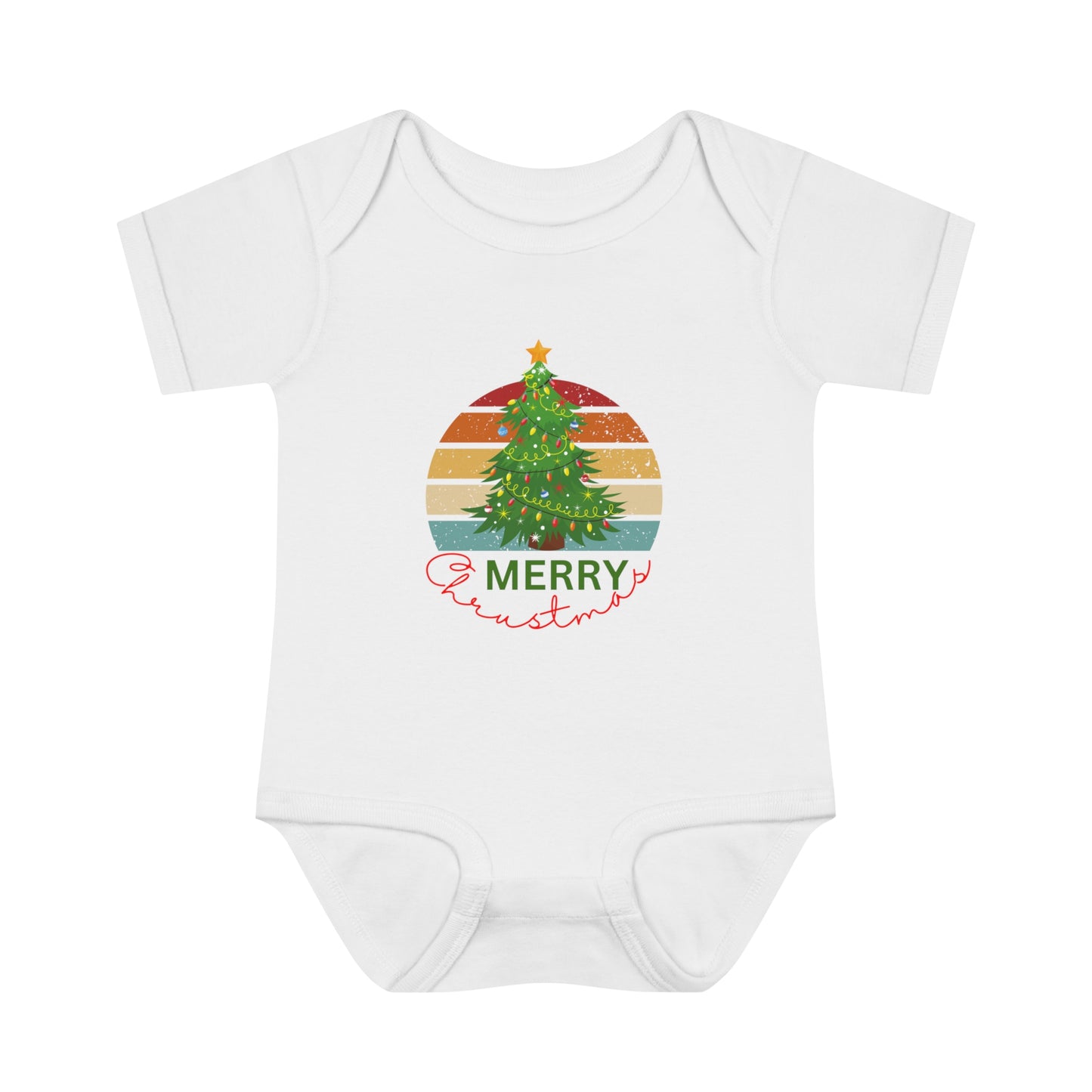 Merry Christmas, Infant Baby Rib Bodysuit