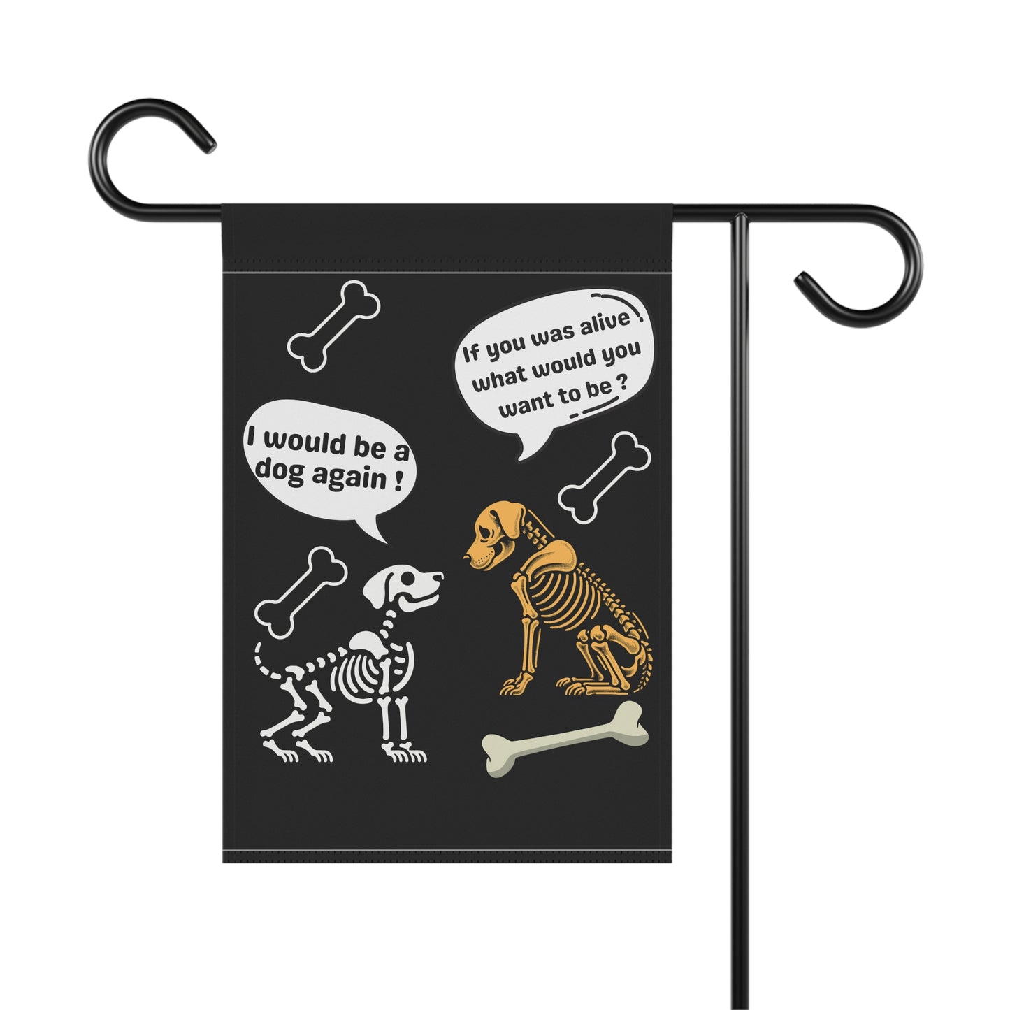 Skeleton talking dog, Garden & House Banner