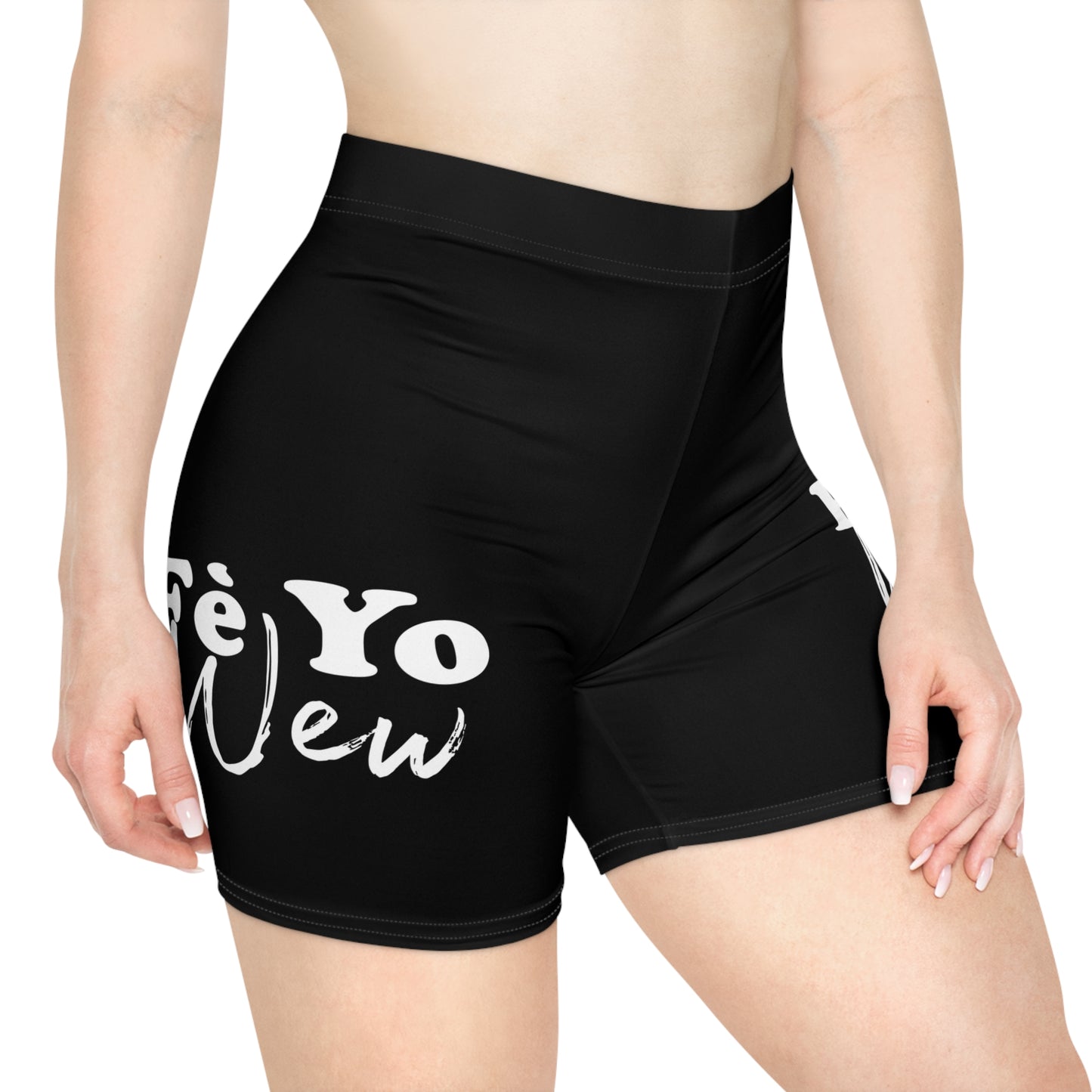 Fe yo wew black Stylish Women's Biker Shorts, Trendy Workout Gear, Athleisure, Fitness Shorts, Casual Summer Wear, Gift for Active Women