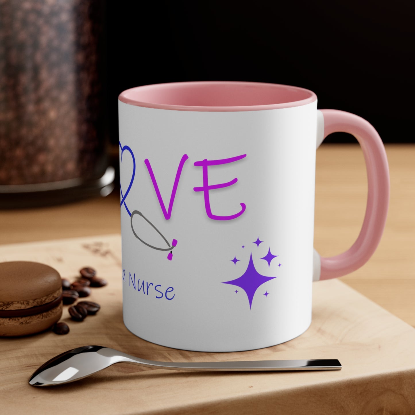 love being a nurse Accent Coffee Mug, 11oz