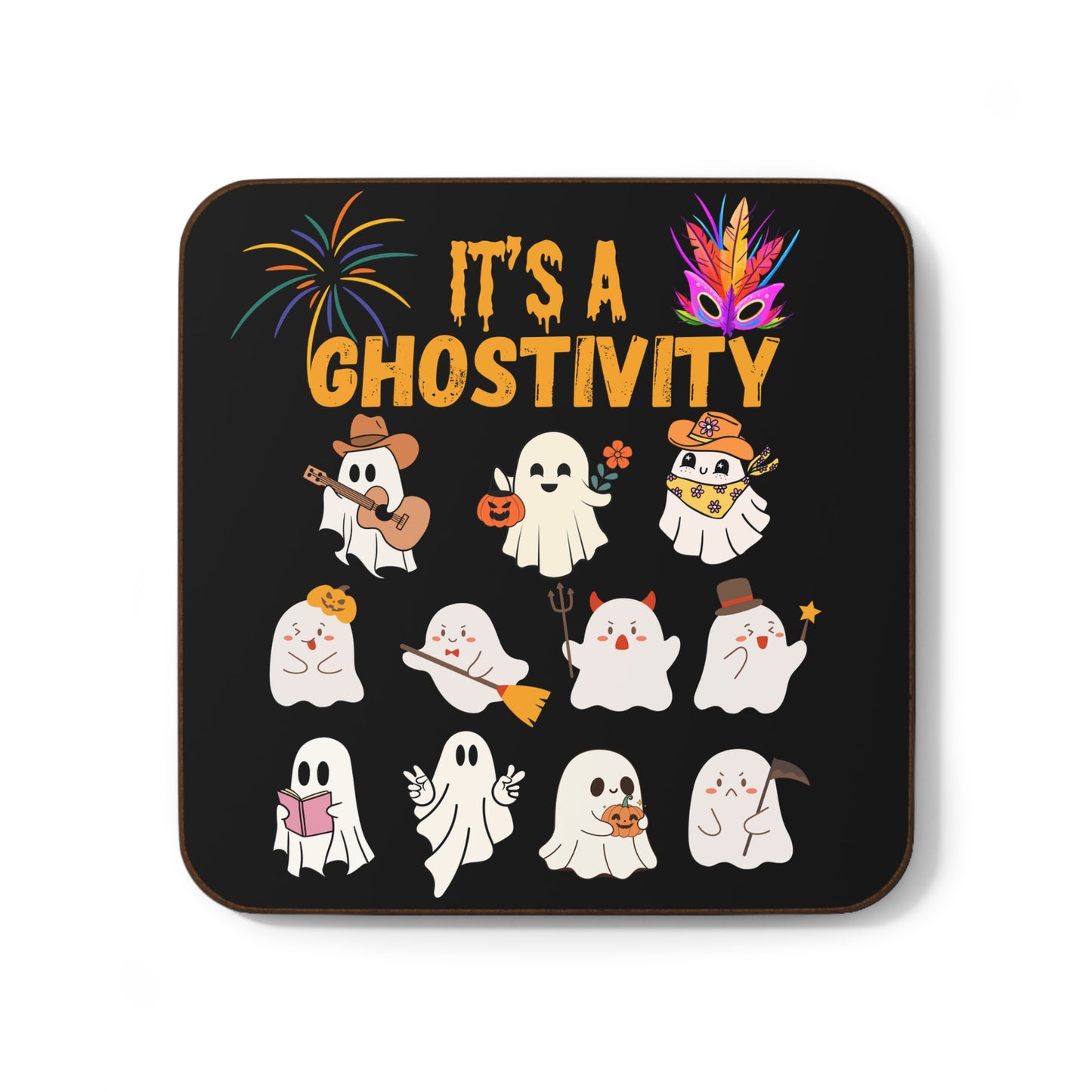 It's a Ghostivity, Hardboard Back Coaster