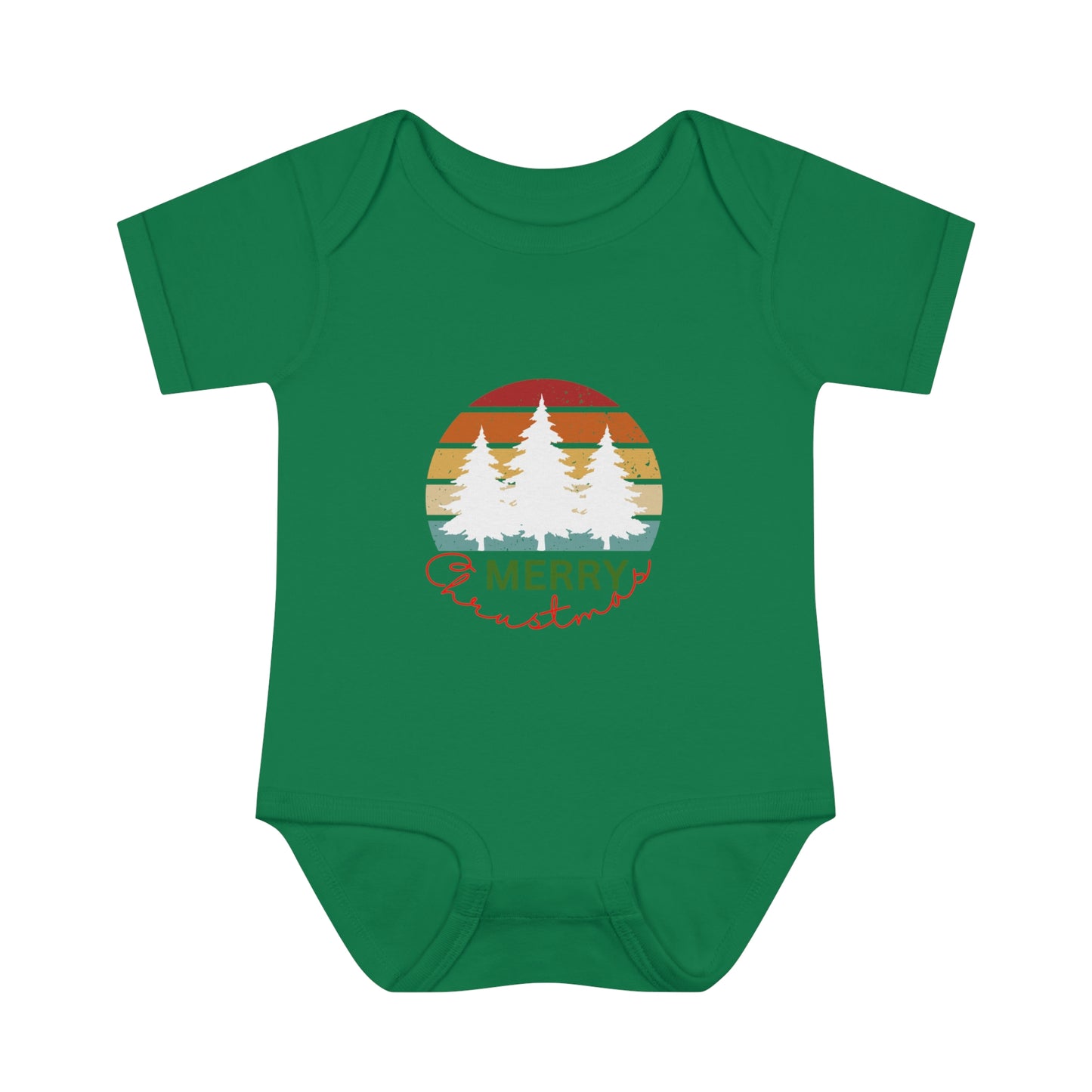 Merry Christmas. Infant Baby Rib Bodysuit