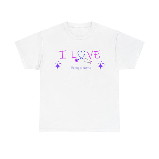 love being a nurse Unisex Heavy Cotton Tee