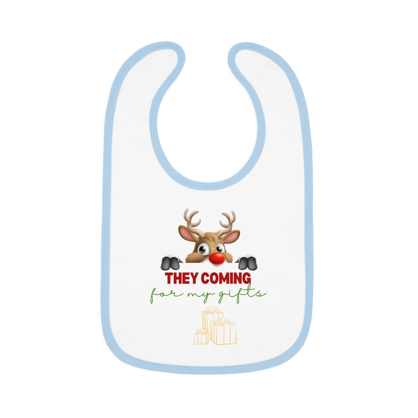 Copy of Merry Christmas, Baby Contrast Trim Jersey Bib