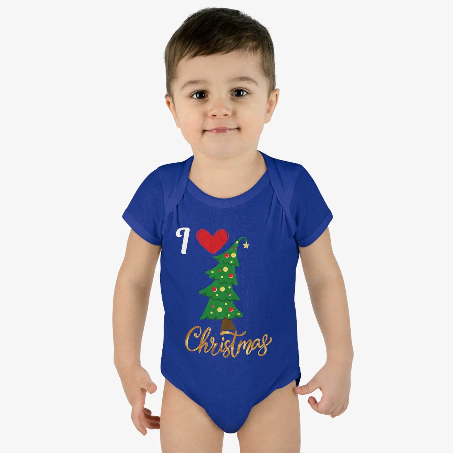 I love Christmas. Infant Baby Rib Bodysuit